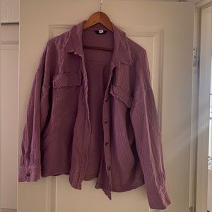 Waffle button up shirt